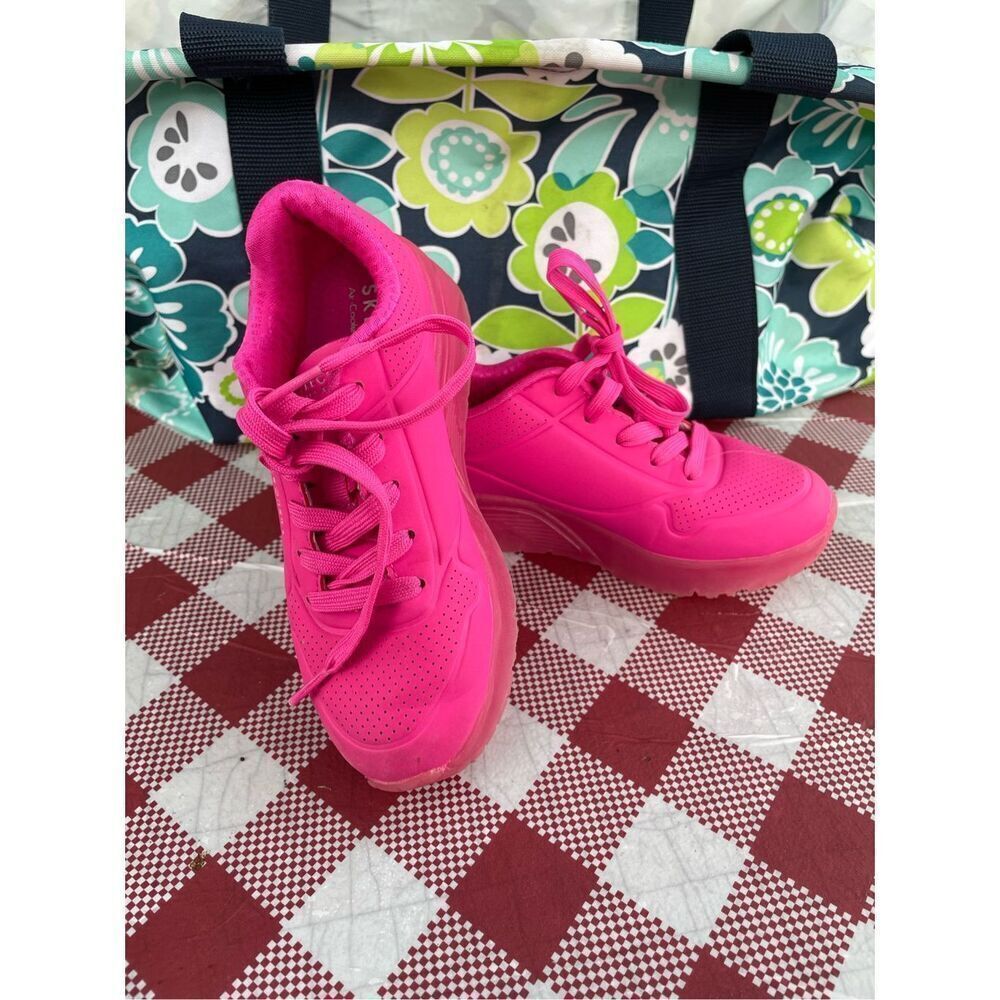 ✅Skechers Youth Girls Uno Ice Sneakers pink